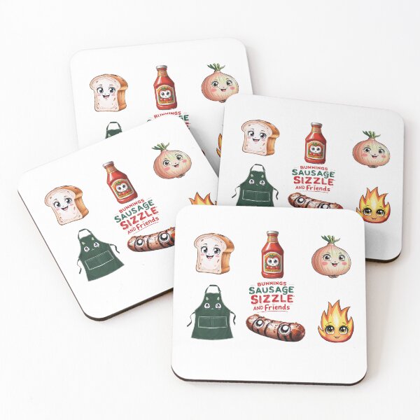 Item preview, Bunnings sausage sizzle and friends kawaii designed and sold by imaginewoefully.
