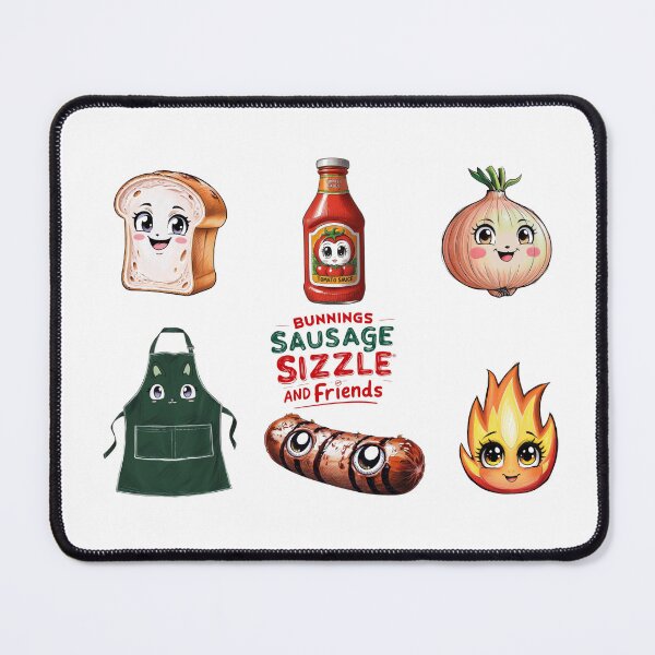 Item preview, Bunnings sausage sizzle and friends kawaii designed and sold by imaginewoefully.