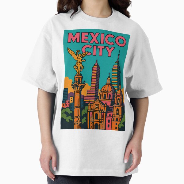 Item preview, Retro Pop Art of Mexico City | Vibrant Urban Landscape | Colorful Mexican Cityscape Design | Playful Retro Aesthetic | Bold Graphic Travel Art designed and sold by PaintedPixels01.