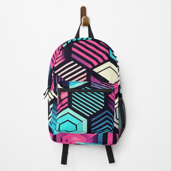 Item preview, Geometric Neon Hexagons Pattern Pink and Blue Tones designed and sold by JohnnyVillas.