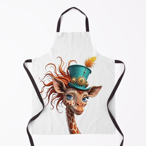 Item preview, Giraffe with curly hair, steampunk hat and attitude designed and sold by Visions of the Magpie.