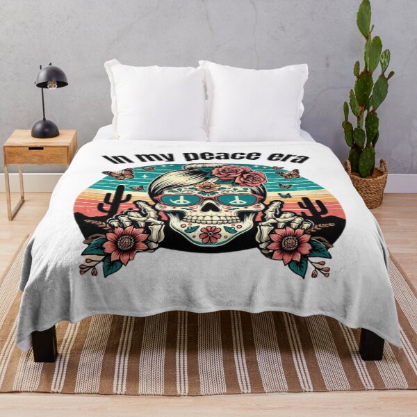 Item preview, "In My Peace Era – Retro Skull Boho Vibes designed and sold by JenniferCreaArte .