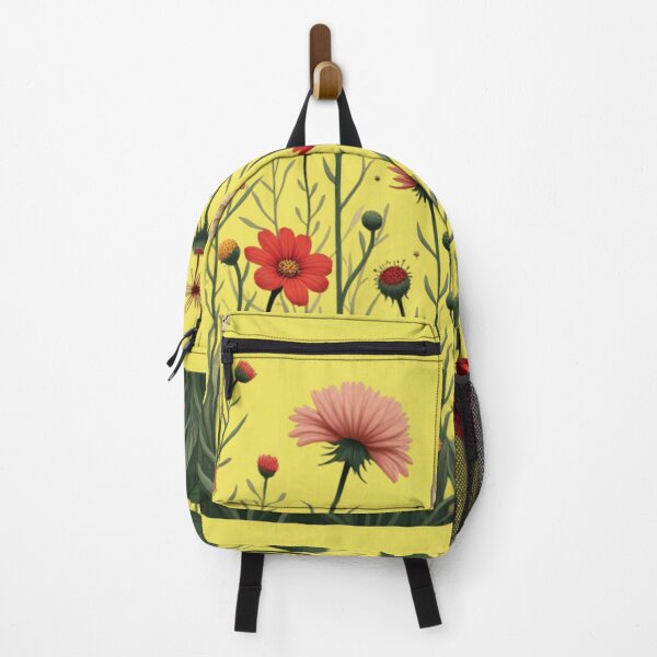 Item preview, Wildflowers and Red Rose on Right #2 - Lemon Yellow Background #5008LY designed and sold by Wildflower Rose.