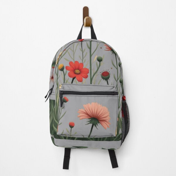 Item preview, Wildflowers and Red Rose on Right #2 - Light Gray Background #5008LGY designed and sold by Wildflower Rose.