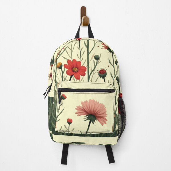 Item preview, Wildflowers and Red Rose on Right #2 - Butter Cream Background #5008BCR designed and sold by Wildflower Rose.