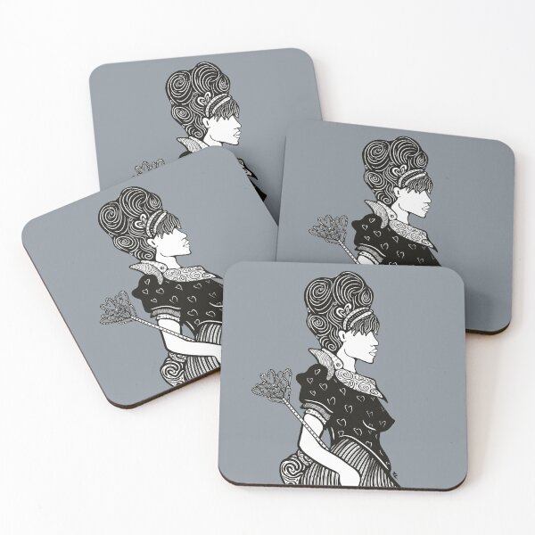 Item preview, Pegatina de la Reina de Corazones de Alicia en el País de las Maravillas en blanco y negro designed and sold by LayerCakeDigDes.
