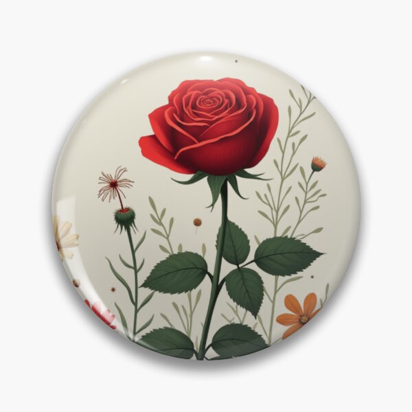 Item preview, Wildflowers and Red Rose on Right #2 - Ivory Cream Background #5008ICR designed and sold by Wildflower Rose.