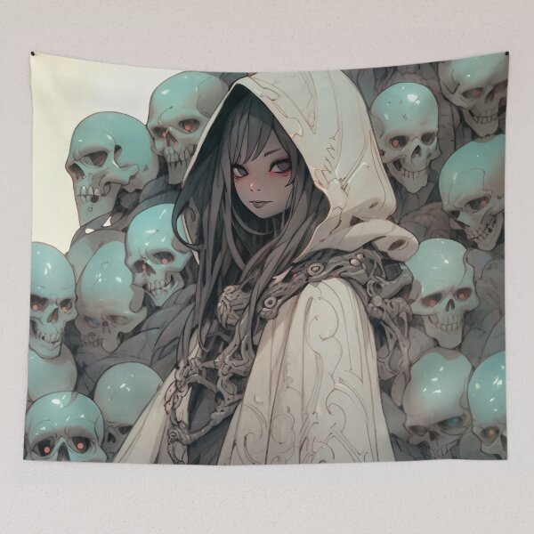 Item preview, Eerie Dark Sorceress Anime Girl designed and sold by bubblegoth.
