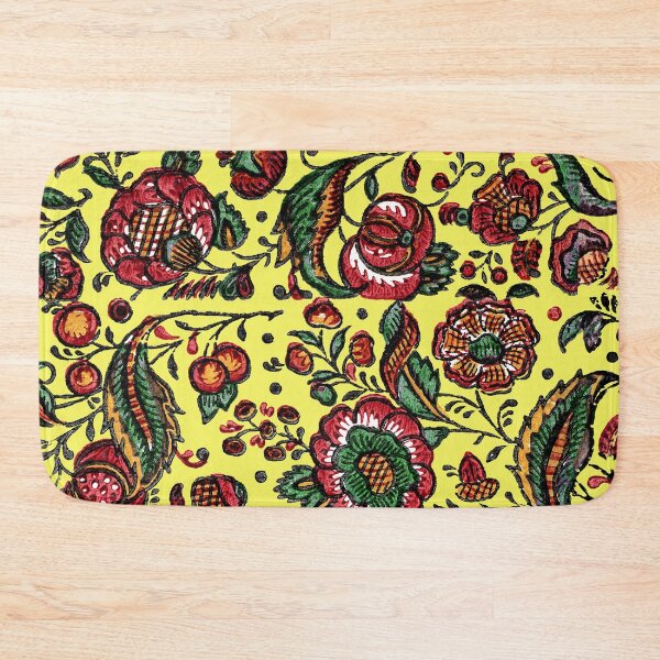 Item preview, Traditional Indian Floral Textile Design Leaves and Flowers designed and sold by Pixelchicken.