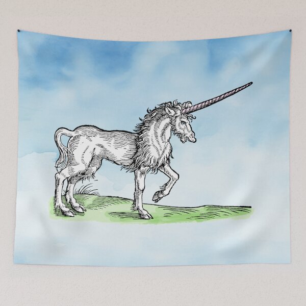 Item preview, Hand Colored Engraving of Renaissance Unicorn designed and sold by Pixelchicken.
