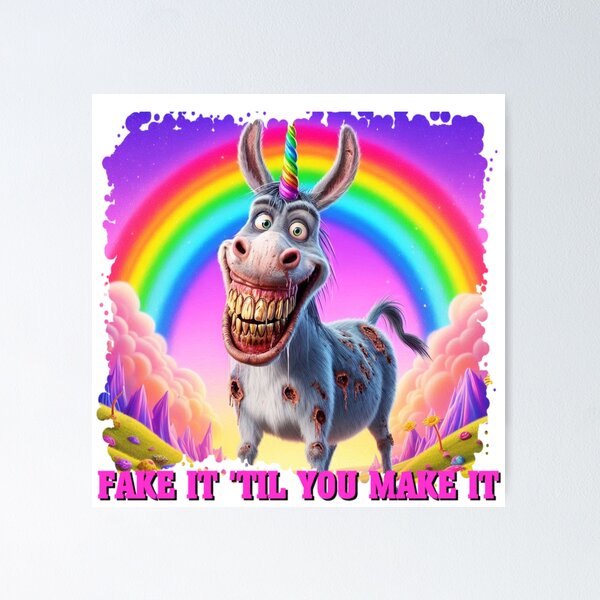 Item preview, FAKE IT TIL YOU MAKE IT YA DONKEY --ZOMBIE-CORN! designed and sold by Flodgewokka.
