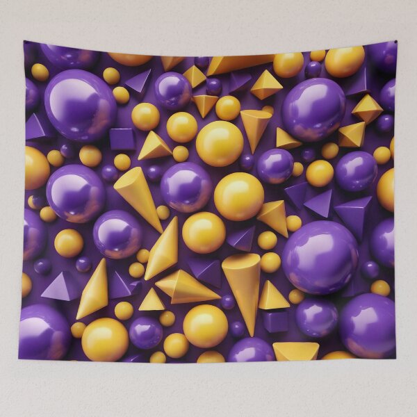 Item preview, Vibrant Contrast: Yellow and Purple Geometric0 Shapes designed and sold by HeartfulBloom.