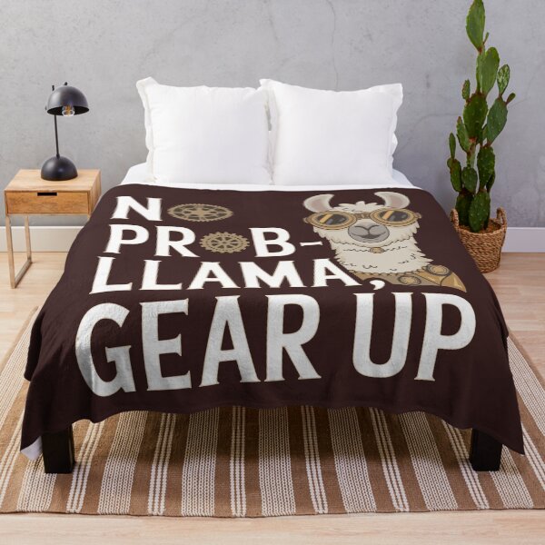Item preview, Steampunk Llama No Probllama Gear Up designed and sold by WildlifeInc.