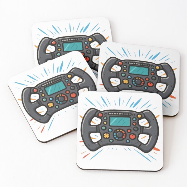 Item preview, Formula 1 Steering Wheel Cartoon designed and sold by Pit Stop Prints.