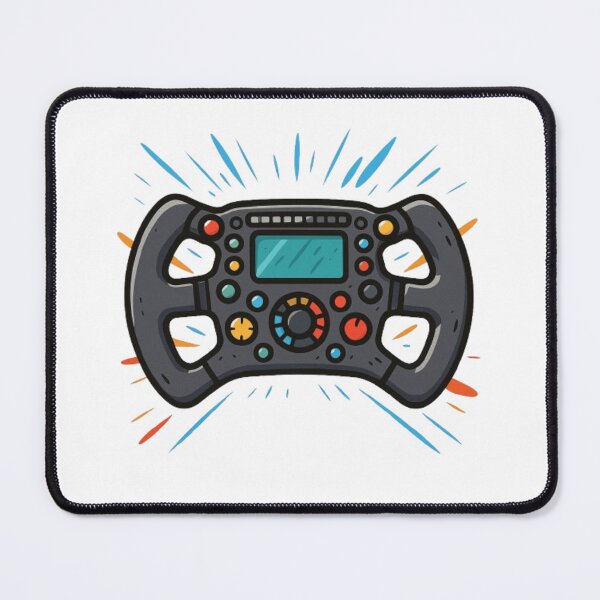 Item preview, Formula 1 Steering Wheel Cartoon designed and sold by Pit Stop Prints.