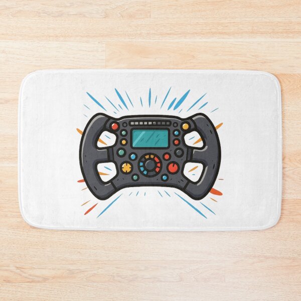 Artikelvorschau, Formel 1 Lenkrad Cartoon entworfen und verkauft von Pit Stop Prints.