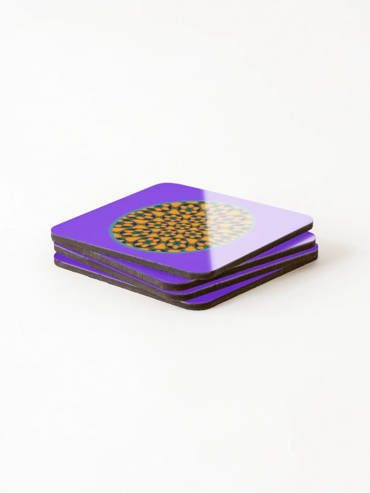 Thumbnail 4 of 5, Coasters (Set of 4), Unique Abstract Flowers Pattern designed and sold by Patternflower.