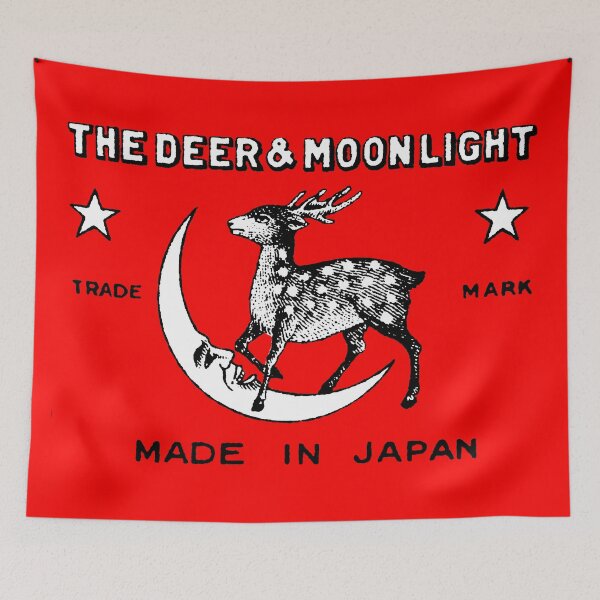 Item preview, Japanese Safety Matches Matchbox Art Stag Deer and Man in the Moon designed and sold by Pixelchicken.