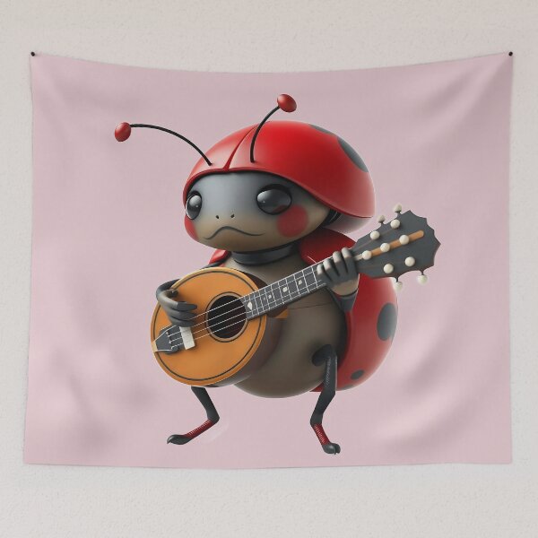 Item preview, Cute Ladybug Playing Mandolin designed and sold by Artbellachi.