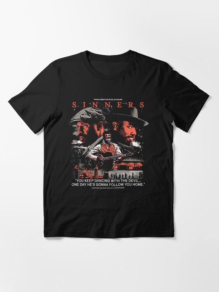 Thumbnail 3 of 7, Essential T-Shirt, Sinners Movie Dancing With The Devil Vintage designed and sold by Logan-Vibes.