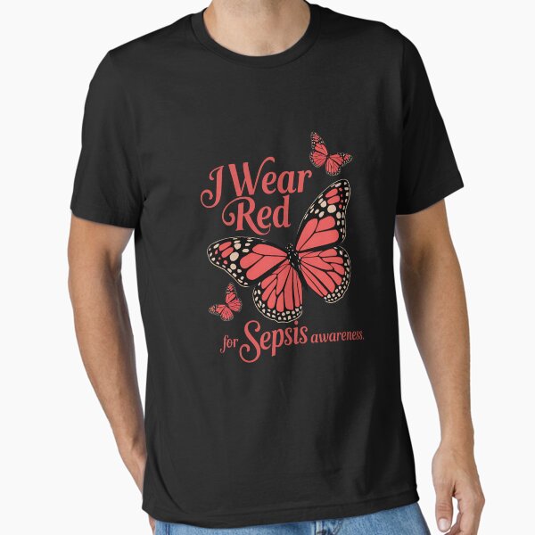 Vista previa del artículo con la obra «Me visto de rojo para concientizar sobre la sepsis. Sobreviviente de sepsis.», diseñado y vendido por Jevaz.