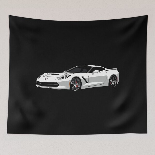 Item preview, White Corvette C7 Artwork – Modern Muscle designed and sold by TheArtOfCar.
