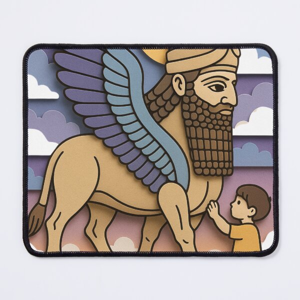 Item preview, الثور المجنح البابلي مع الطفل designed and sold by Neshmi.