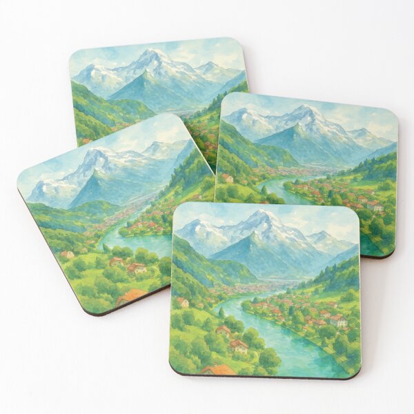 Item preview, Interlaken River and Mountain Landscape designed and sold by Era-of-Traveler.