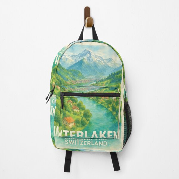 Item preview, Interlaken River and Mountain Landscape designed and sold by Era-of-Traveler.