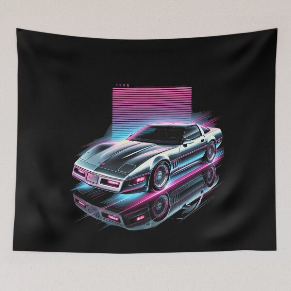 Item preview, 1990 Corvette Neon Dream Retro Art designed and sold by TheArtOfCar.