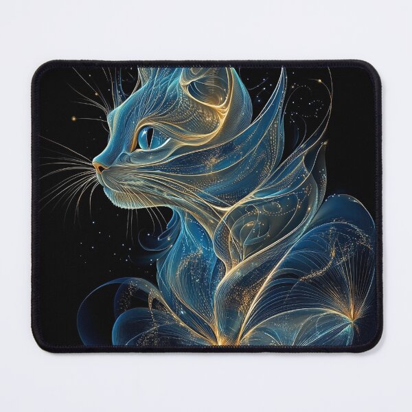 Item preview, Biomorphic holographic cat art print designed and sold by dcrc.