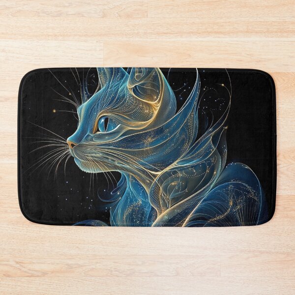 Item preview, Biomorphic holographic cat art print designed and sold by dcrc.