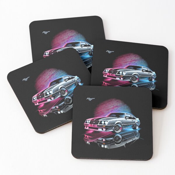 Item preview, Foxbody Mustang Neon Retrowave Art designed and sold by TheArtOfCar.