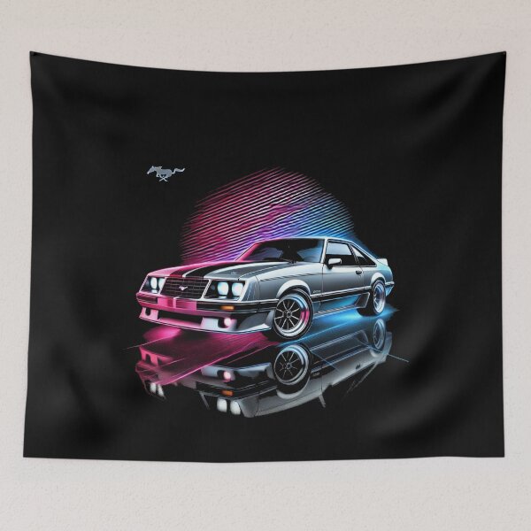 Item preview, Foxbody Mustang Neon Retrowave Art designed and sold by TheArtOfCar.