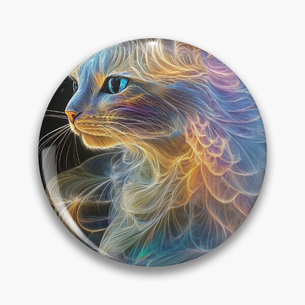 Item preview, Biomorphic holographic cat art print designed and sold by dcrc.