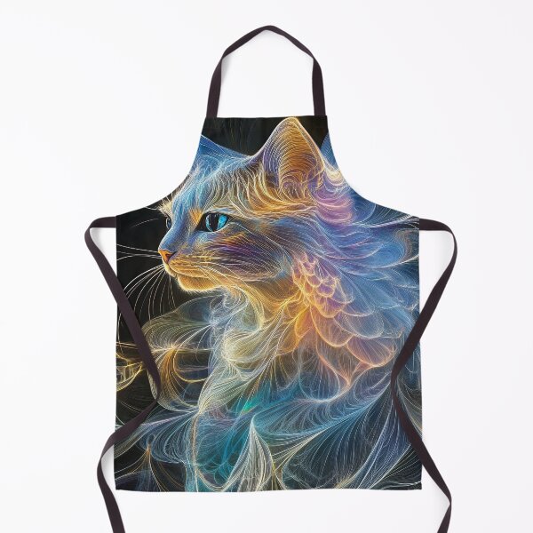 Item preview, Biomorphic holographic cat art print designed and sold by dcrc.