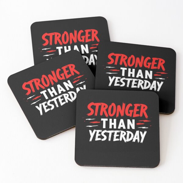 Item preview, Stronger Than Yesterday Motivational Hustle Quote Typography Design designed and sold by haitrieuic96.