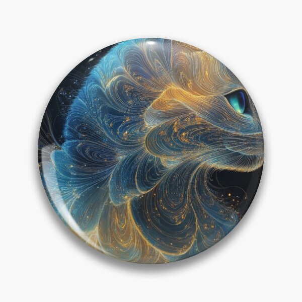 Item preview, biomorphic holographic cat art print designed and sold by dcrc.