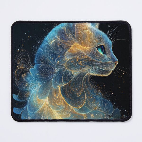 Item preview, biomorphic holographic cat art print designed and sold by dcrc.