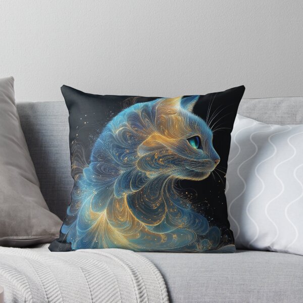 Item preview, biomorphic holographic cat art print designed and sold by dcrc.