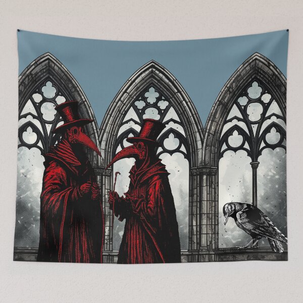 Item preview, Pair of Plague Doctors With Crow or Raven designed and sold by Pixelchicken.