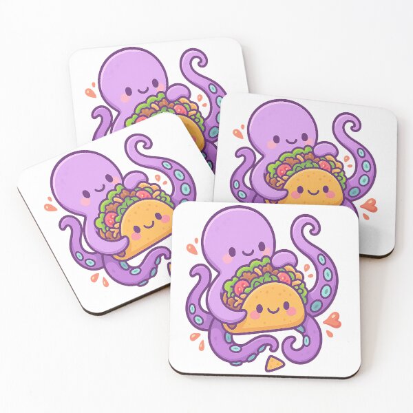 Item preview, Cute Octopus Hugging Taco – Kawaii Tentacle Food Art designed and sold by Soft rot studio.