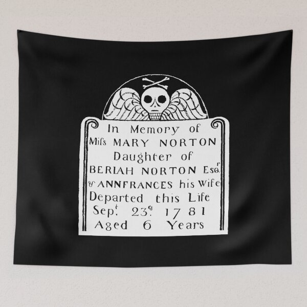 Item preview, Colonial American Gravestone Skull Angel designed and sold by Pixelchicken.