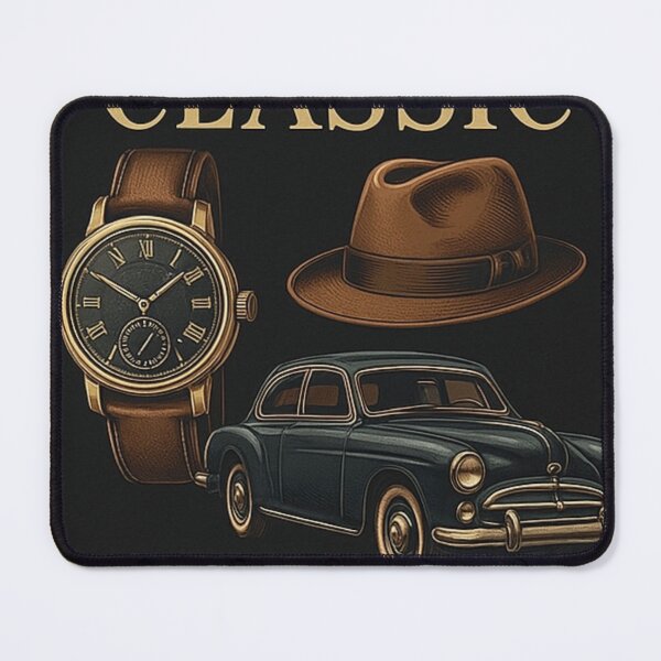 Item preview, Classic Time: Vintage Watch & Motorcycle Design” designed and sold by WasemPrint.