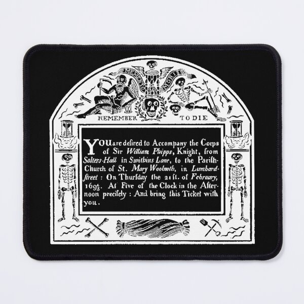 Item preview, Elegant Eighteenth Century Funeral Notice Skeleton Shrouds designed and sold by Pixelchicken.
