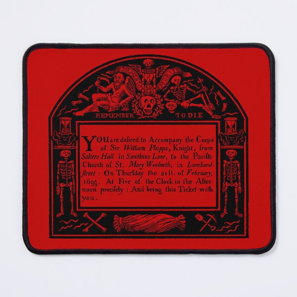 Item preview, Elegant Eighteenth Century Funeral Notice Skeleton Shrouds designed and sold by Pixelchicken.