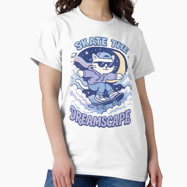 Item preview, Skate the Dreamscape Cute Retro Cat Art designed and sold by Patternicity.