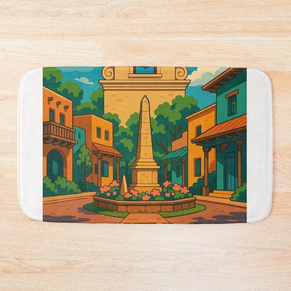 Item preview, Santa Fe Plaza with Cathedral and Obelisk – New Mexico Landmark designed and sold by Places On Earth.