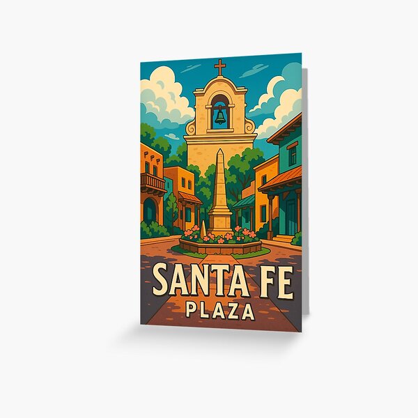 Item preview, Santa Fe Plaza with Cathedral and Obelisk – New Mexico Landmark designed and sold by placesonearth.