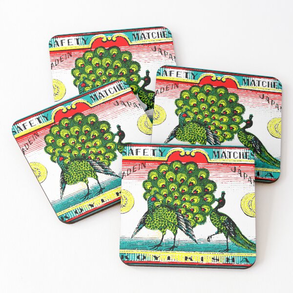Item preview, Japanese Safety Matches Matchbox Art Peacocks designed and sold by Pixelchicken.